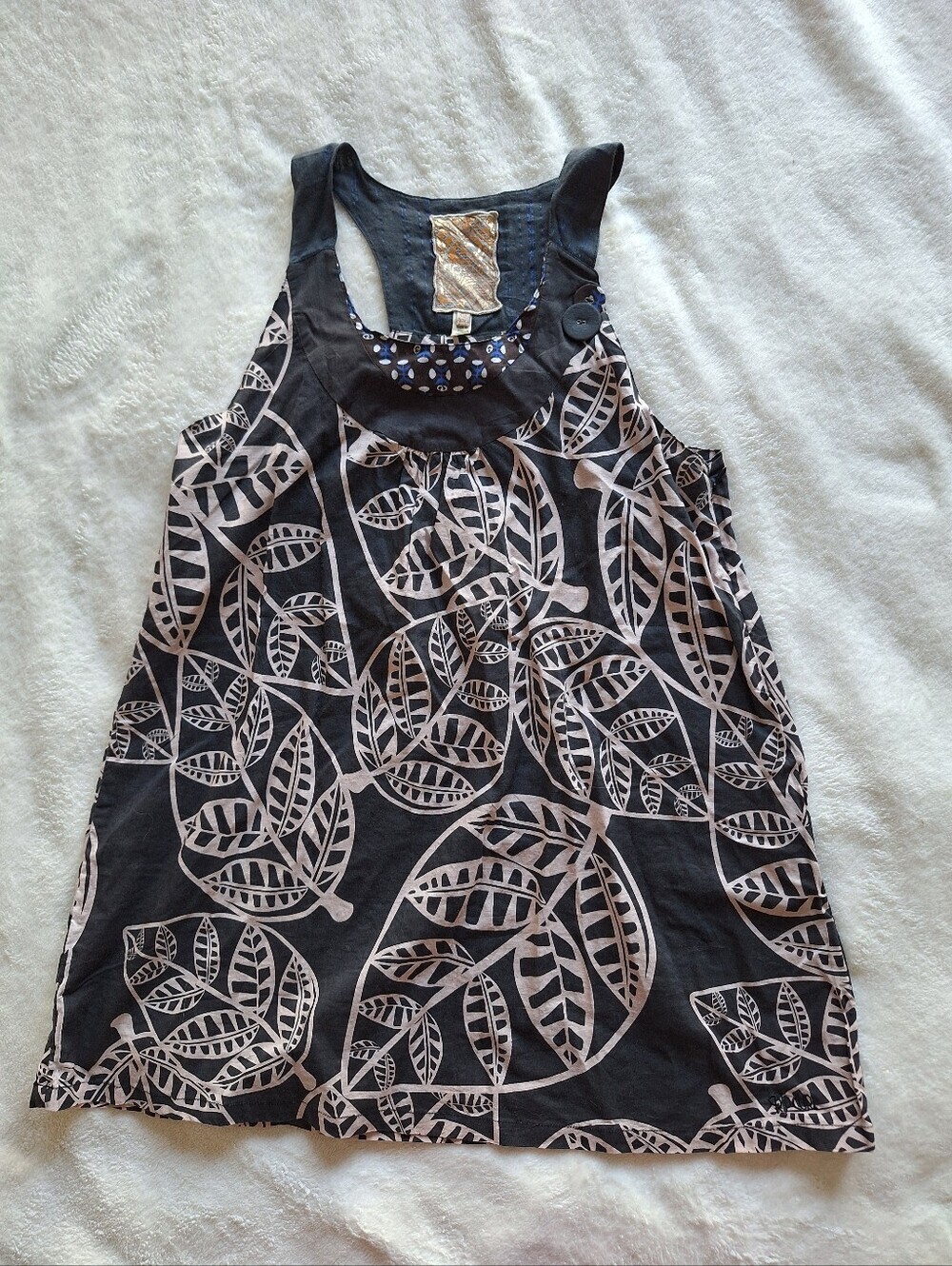 🏝️ Rip Curl ‘The Search’ Mixed Media Boho Tank | Metallic Detail M